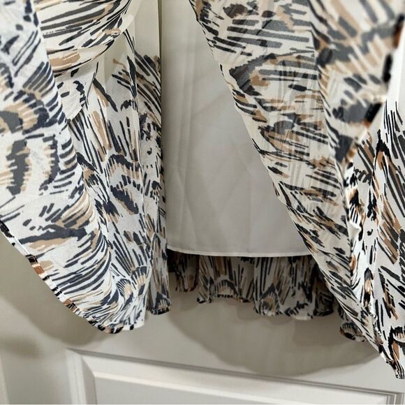 REISS ISIDORA PLEATED MIDI IVORY SKIRT 8 - Picture 8 of 9